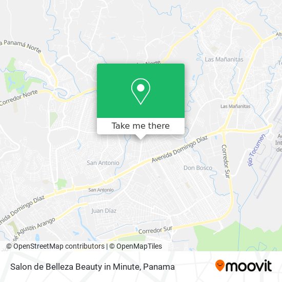 Mapa de Salon de Belleza Beauty in Minute