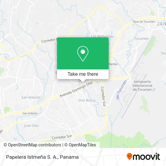 Mapa de Papelera Istmeña S. A.