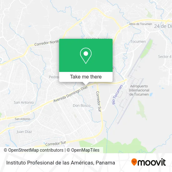 Mapa de Instituto Profesional de las Américas