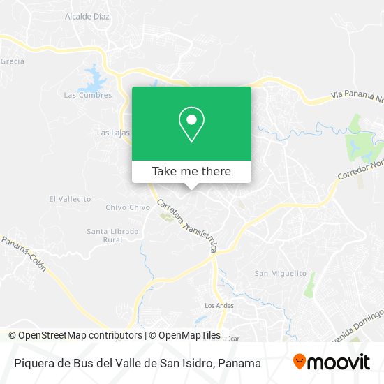 Mapa de Piquera de Bus del Valle de San Isidro