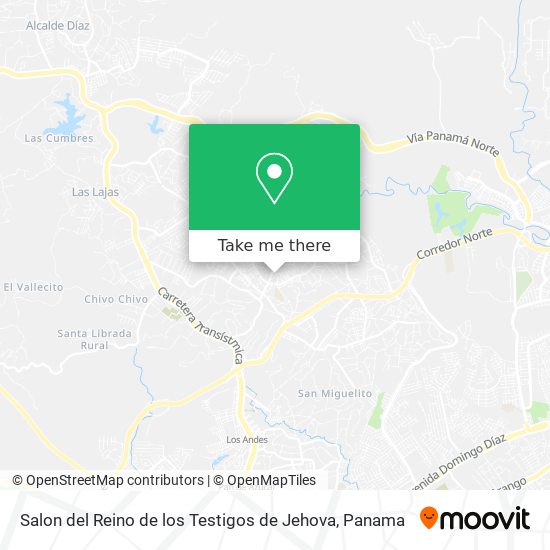 Salon del Reino de los Testigos de Jehova map