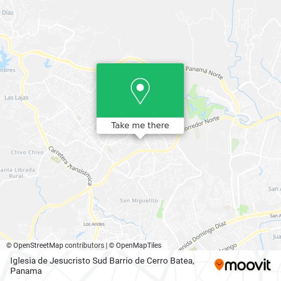 Iglesia de Jesucristo Sud Barrio de Cerro Batea map