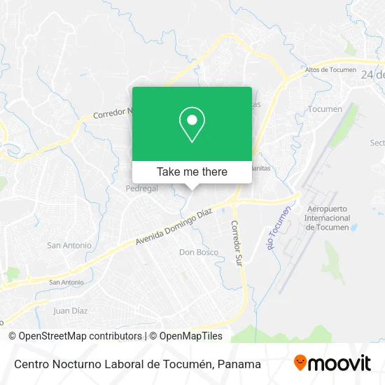Mapa de Centro Nocturno Laboral de Tocumén