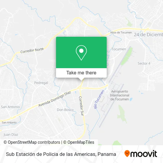 Mapa de Sub Estación de Policia de las Americas
