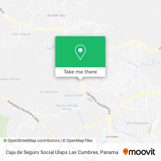 Caja de Seguro Social Ulaps Las Cumbres map