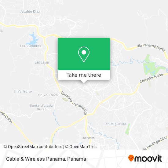 Cable & Wireless Panama map