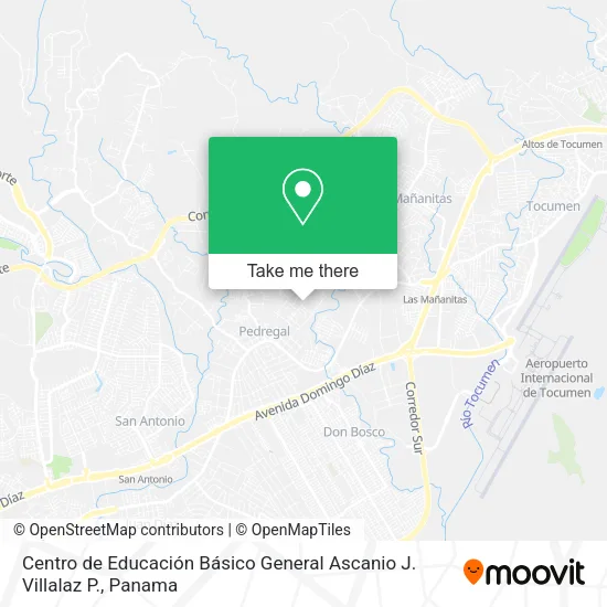 Mapa de Centro de Educación Básico General Ascanio J. Villalaz P.