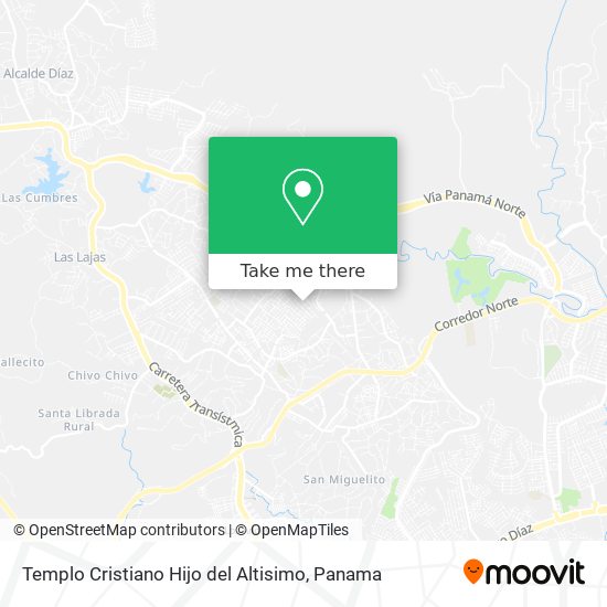 Templo Cristiano Hijo del Altisimo map
