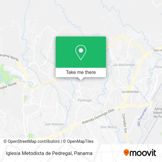 Mapa de Iglesia Metodista de Pedregal
