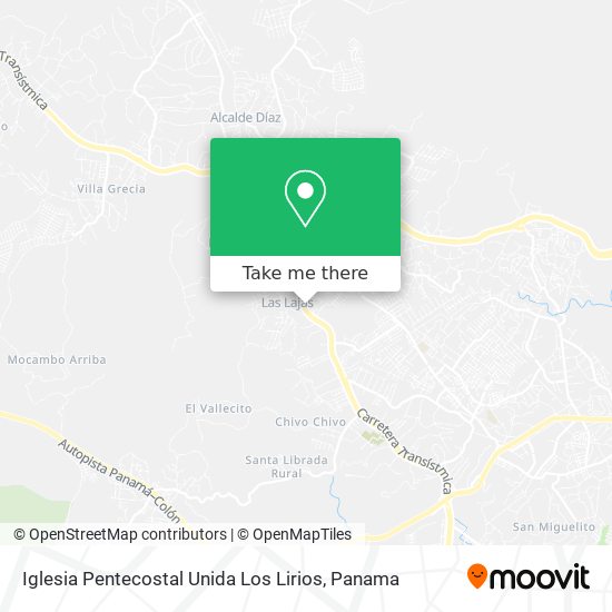Iglesia Pentecostal Unida Los Lirios map