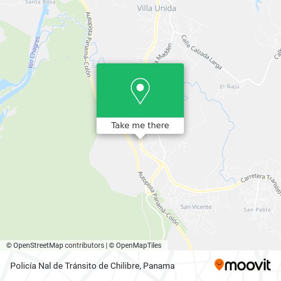 Mapa de Policía Nal de Tránsito de Chilibre