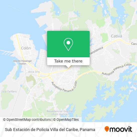 Mapa de Sub Estación de Policía Villa del Caribe