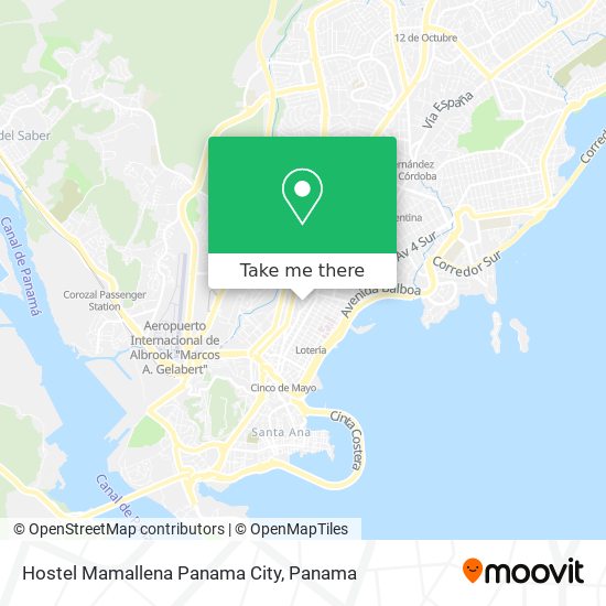 Hostel Mamallena Panama City map