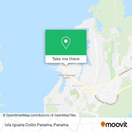 Isla Iguana Colón Panama map