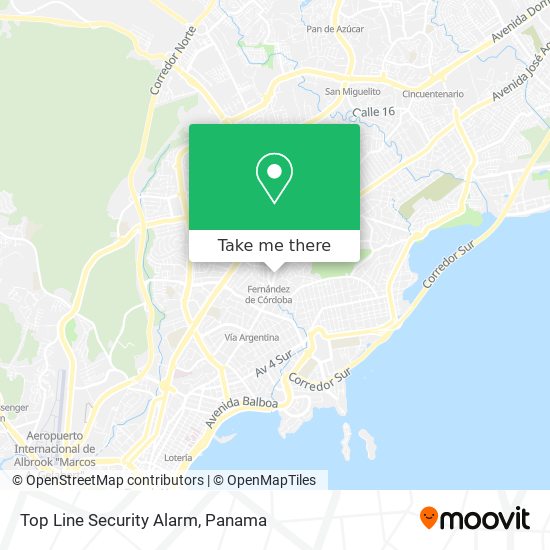 Top Line Security Alarm map