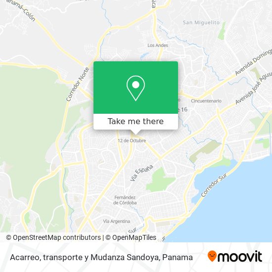 Acarreo, transporte y Mudanza Sandoya map