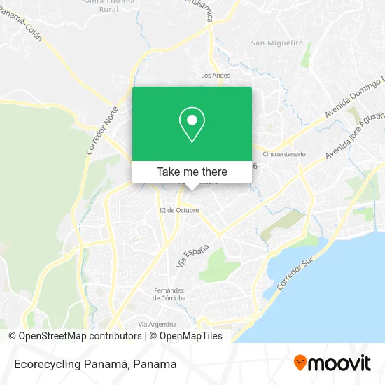 Mapa de Ecorecycling Panamá