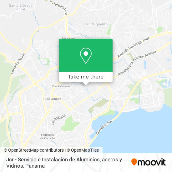 Jcr - Servicio e Instalación de Aluminios, aceros y Vidrios map