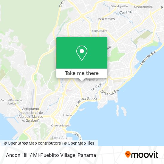 Ancon Hill / Mi-Pueblito Village map