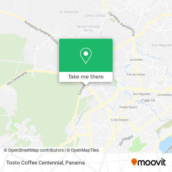 Tosto Coffee Centennial map
