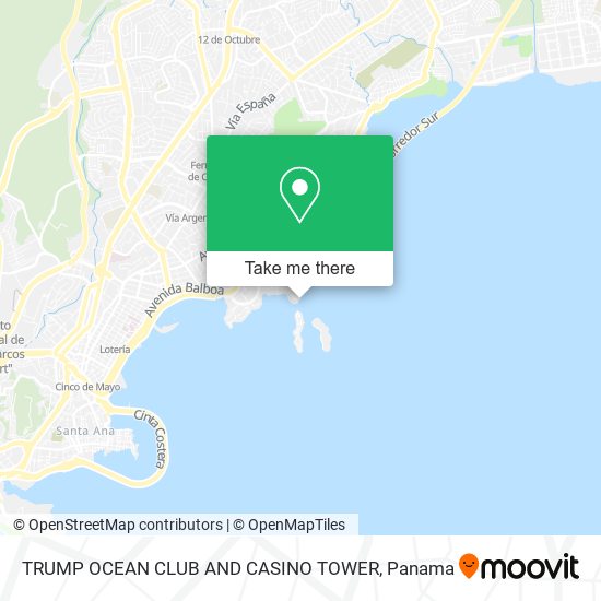 TRUMP OCEAN CLUB AND CASINO TOWER map