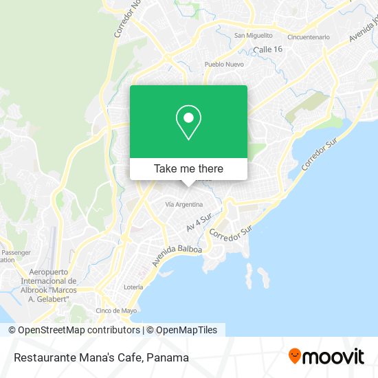 Restaurante Mana's Cafe map