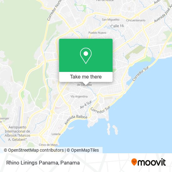 Mapa de Rhino Linings Panama