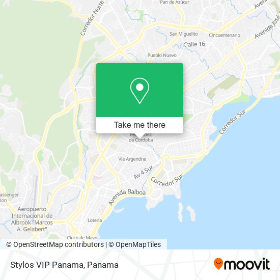 Stylos VIP Panama map
