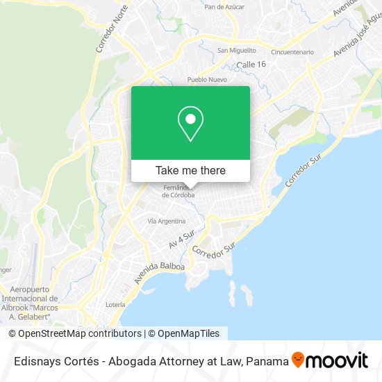 Mapa de Edisnays Cortés - Abogada Attorney at Law