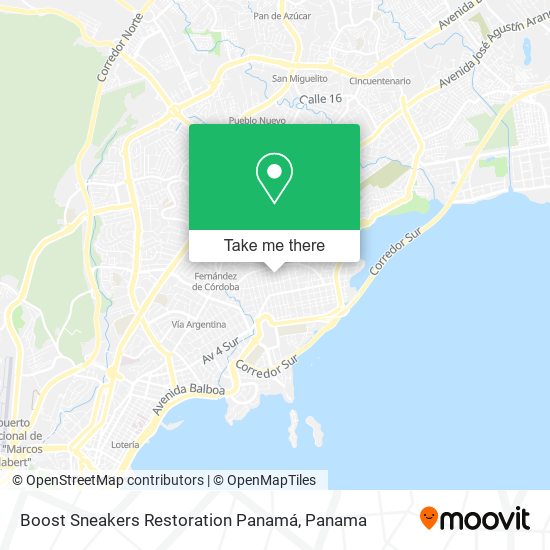 Boost Sneakers Restoration Panamá map