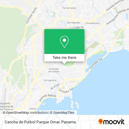Cancha de Futbol Parque Omar map