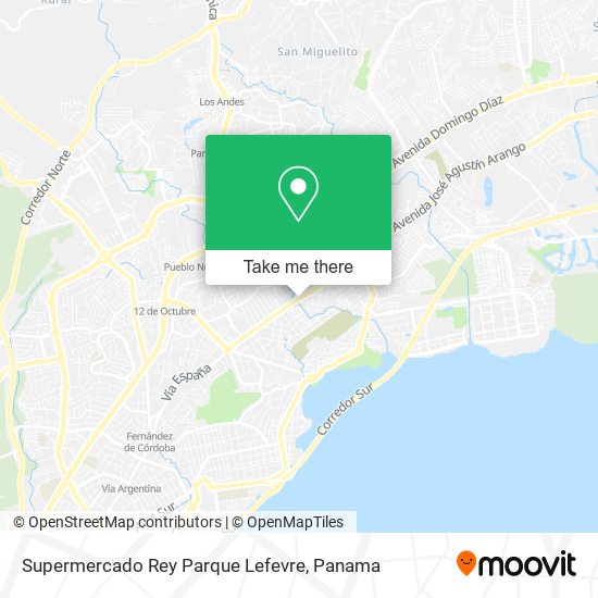 Supermercado Rey Parque Lefevre map