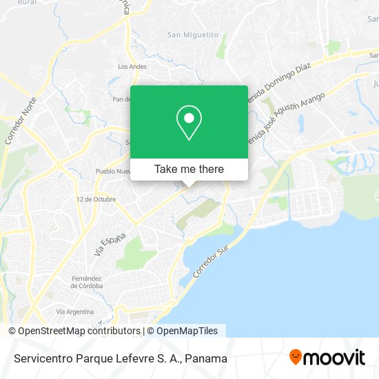 Servicentro Parque Lefevre S. A. map