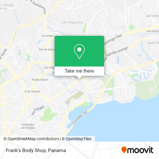 Frank's Body Shop map