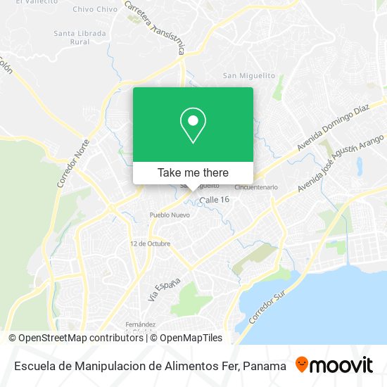 Escuela de Manipulacion de Alimentos Fer map