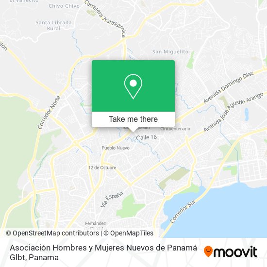 Asociación Hombres y Mujeres Nuevos de Panamá Glbt map