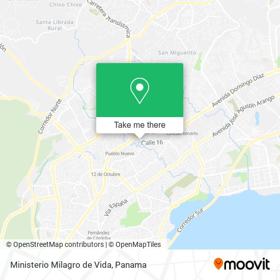 Ministerio Milagro de Vida map