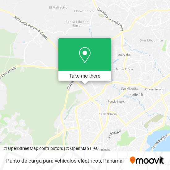 Punto de carga para vehículos eléctricos map