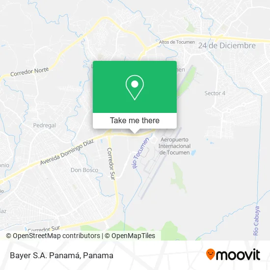 Mapa de Bayer S.A. Panamá