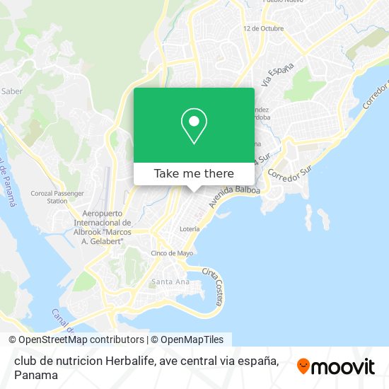 club de nutricion Herbalife, ave central via españa map