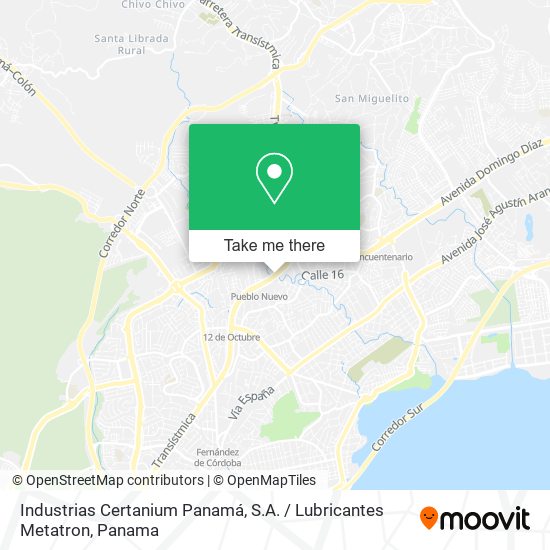 Industrias Certanium Panamá, S.A. / Lubricantes Metatron map