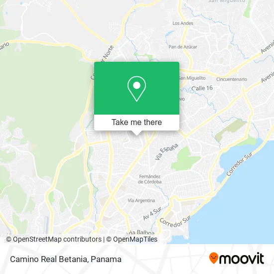 Mapa de Camino Real  Betania