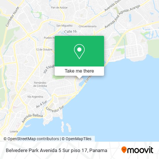 Mapa de Belvedere Park Avenida 5 Sur piso 17