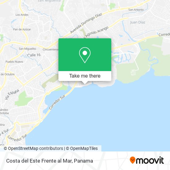 Mapa de Costa del Este  Frente al Mar