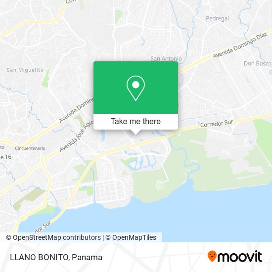 LLANO BONITO map