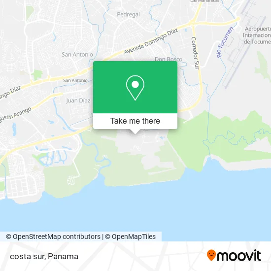 costa sur map