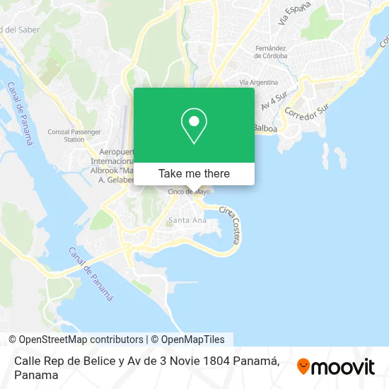Calle Rep  de Belice y Av de 3 Novie 1804  Panamá map