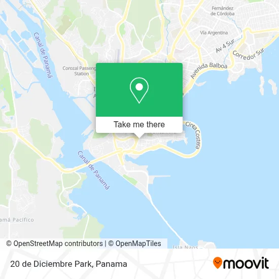 Mapa de 20 de Diciembre Park