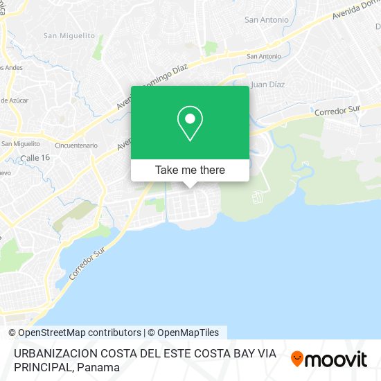 URBANIZACION COSTA DEL ESTE COSTA BAY  VIA PRINCIPAL map