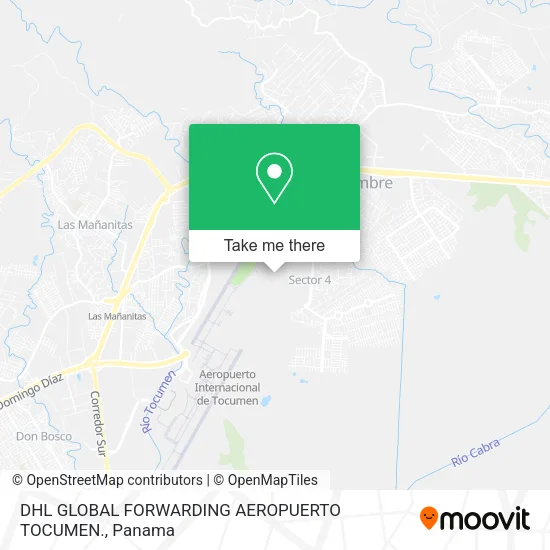 DHL GLOBAL FORWARDING AEROPUERTO TOCUMEN. map